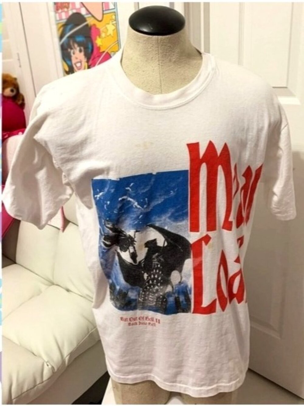 Vintage '94 Meatloaf Cheap Trick Bat of Hell Original Concert T-Shirt Band Tee